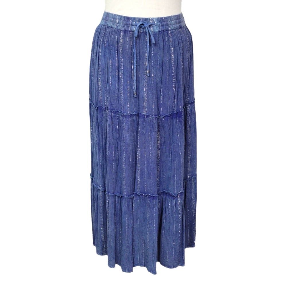High waist maxi skirt with metallic stripes size small